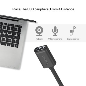 UNITEK USB-A(M) TO USB-A(F) UZATMA KABLO 1.5MT (Y-C449GBK)